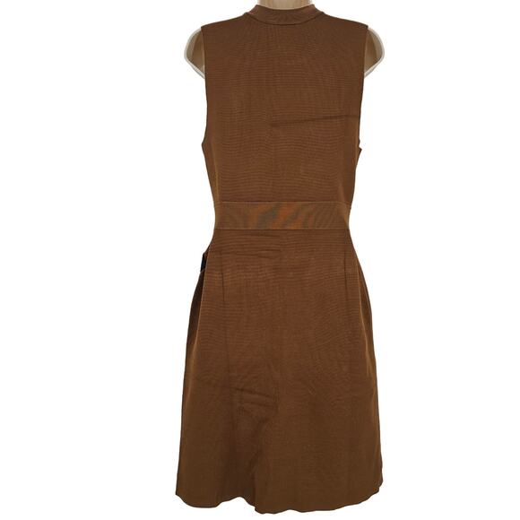 Revolve A.L.C. Womans size L Beige Sleeveless Knit midi dress leather details - Picture 4 of 8